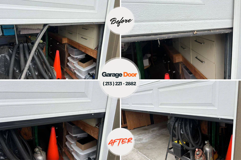 Before and after: garage door repair Eagle, ID